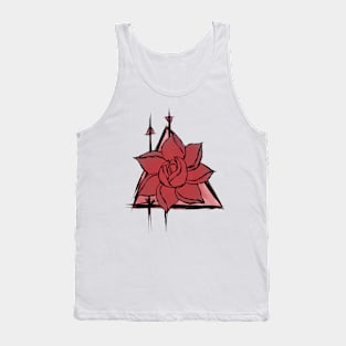 Red Flower Triangle Design Tank Top